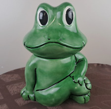 Vintage Neil the Frog Freddie Cookie Jar Ceramic Hand-Painted Yoga Pose picture