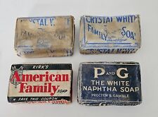 Vintage 1940s Lot of 4 Large Bar Soap P&G Naphtha Colgate Crystal White picture