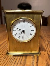 Vintage Heavy Chelsea Embassy Brass Quartz Desk Mantle Clock, 5 3/4