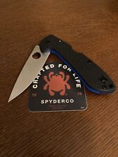 Spyderco Siren Plain Edge Black and Blue G-10 C247GP *Factory Second* picture