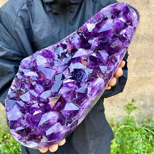 23.5LB Natural Amethyst geode quartz cluster crystal specimen Healing picture