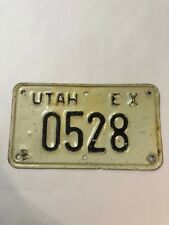 1973 1974 1975 Utah Highway Patrol Exempt Motorcycle License Plate # 0528 EX picture