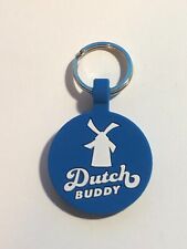 Dutch Bros DOG TAG Dutch Buddy keychain blue white logo Brothers picture