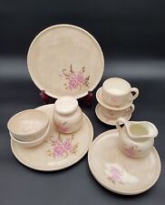 12 pc vtg 1977 McNees Mold pottery  flower dinner salad plates bowl sugar creame picture