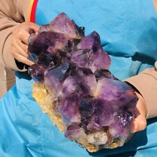 8.62LB Natural Amethyst Cluster Quartz Crystal Rare Mineral Specimen Heals 606 picture