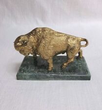 Vtg. American Buffalo/Bison Western Decor Gold Gilt Figure Broken Base picture