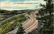Denver Colorado CO Mount Vernon Canyon Road Vintage Postcard PM 1947 picture