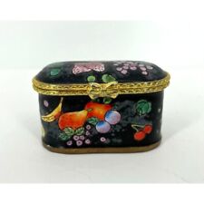 Vintage Empress Arts Porcelain Painted Trinket Box Fruit Motif picture