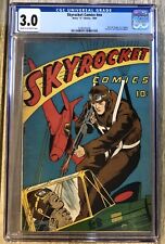 Skyrocket Comics CGC 3.0 #NN (1945 Harry A. Chesler) Pre-Code War Bullet To Face picture