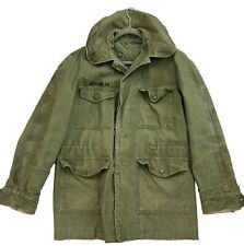 Vintage 1961 John Ownbey Military Field Jacket US Air Force Green Small Hooded picture