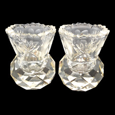 Faceted Crystal Glass Toothpick Holder Pair, 2.5