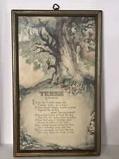 Trees Poem Joyce Kilmer 1914 Framed With Tree Picture Approximately 12.5