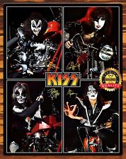 Kiss - Paul, Gene, Ace, Peter - Motorcycle Signed Reprint - Metal Sign 11 x 14 picture