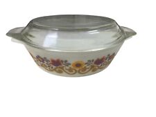 JAJ England Pyrex Briarwood 509 Tulips & Daisies & scrollwork Vintage with lid picture