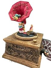 Vintage Dancing Teddy Bear Phonograph Music Box Working - Beautiful picture