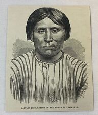 1876 magazine engraving ~ CAPTAIN JACK leader of the Modocs picture