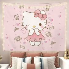 Pink Hello Kitty Kawaii Cartoon Bedroom Wall Decor Tapestry Poster picture