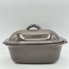 Pampered Chef 1.5qt Bread Loaf Pan Baker  #1174 Stoneware Gray Covered Dish picture