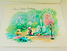 1954 Greeting Card HAPPY BIRTHDAY Sparkle Glitter Emerson Poem USA VINTAGE picture