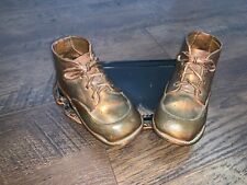 Vintage Bronze Baby Shoes Booties Picture Frame Holder Nursery Decor  Retro picture