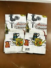 Vtg Kay Dee 100% Linen Tea Kitchen Hand Towels American Tinware Handprint MCM 2 picture