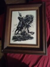 Marble carved etched Horse War Chief battle Indian Native American Bill O’Neill  picture