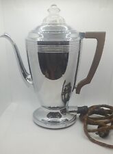 Vintage Westinghouse Electric Coffee Percolator Chrome Wooden Handle picture