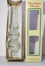 Vintage Shiny Brite Sparkly Finial Glass Christmas Tree Topper 12.5 in picture