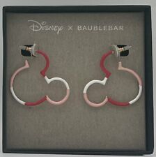 Disney x Baublebar Mickey Mouse Red, Pink, And White Outline Earrings NIB picture