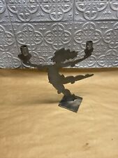 Jeffrey Manpearl Steel Plate Cut Woman Dancing Single Candle Holder Signed Dated picture