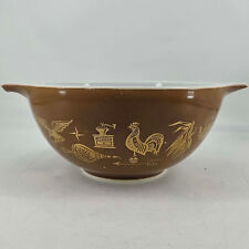 PYREX Early American  Cinderella #442 Brown w/Gold Nesting Mixing Bowl 1-1/2 Qt picture