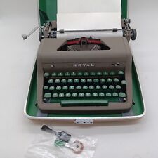 Vintage Royal Quiet Deluxe Typewriter With Green Keys and Case Working picture