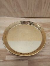 Vintage Scandia Guld 24 K Gold Plated Round Serving Tray Etched Fine picture