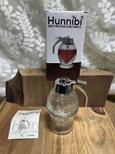Hunnibi Honey Dispenser  Glass - Maple Syrup Dispenser Glass - NEW IN OPEN BOX picture