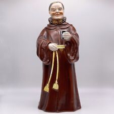 Vintage MCM Porcelain Franciscan Friar Tuck Monk 9” Decanter with Cork Stopper picture