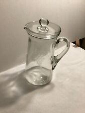 Antique clear glass lined Pitcher W/Etched grape vine motif EAPG error 32 ounce picture