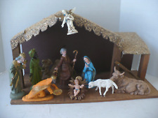 Vintage Italian Nativity Scene w/Stable Complete picture
