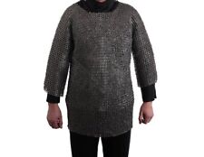 Medieval Mild Steel 9 mm Chainmail Flat Ring Riveted Reenactment Armor Shirt (S) picture