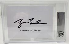 George W Bush signed autographed 43rd President Cut Signature Slabbed Beckett picture