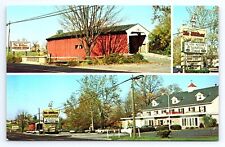 Postcard Glass Kitchen Willows Motel Lancaster PA Covered Bridge Amish Farm picture