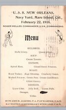 USS NEW ORLEANS NAVY SHIP CHOW MENU antique postcard mare island ca ~rare picture