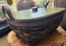 Vintage Longaberger  Basket With Wood Cover & Insert Container Also With Lid picture