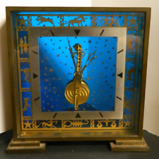 Vintage Rare Jaeger LeCoultre Square Blue Astrological Desk Clock Very Good Cond picture
