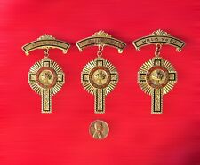 Lot of 3 Gold 1950-59 MASONIC Knights Templar Medals Past Commanders Willis Ohio picture