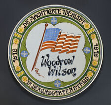 1918-1919 Antique Woodrow Wilson Hand-Painted Patriotic Plate picture