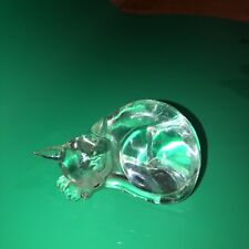 Vintage Clear Lucite Sleeping Cat Figurine Paper Weight Cute picture