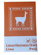 Lima Sheraton Hotel Luggage Label Vintage Lima Peru Orange Unused Vintage picture