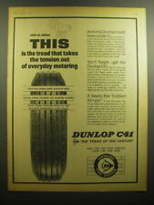1964 Dunlop C41 Tires Ad - Rain or shine this is the tread that takes picture