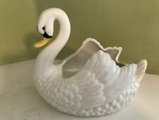vintage swan ceramic planter marked H4539 multicolor H. 5.5