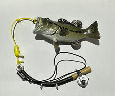 RARE Epoch Kaiyodo Large Mouth Bass Fish w/ Fishing Rod Bag Strap Figure picture